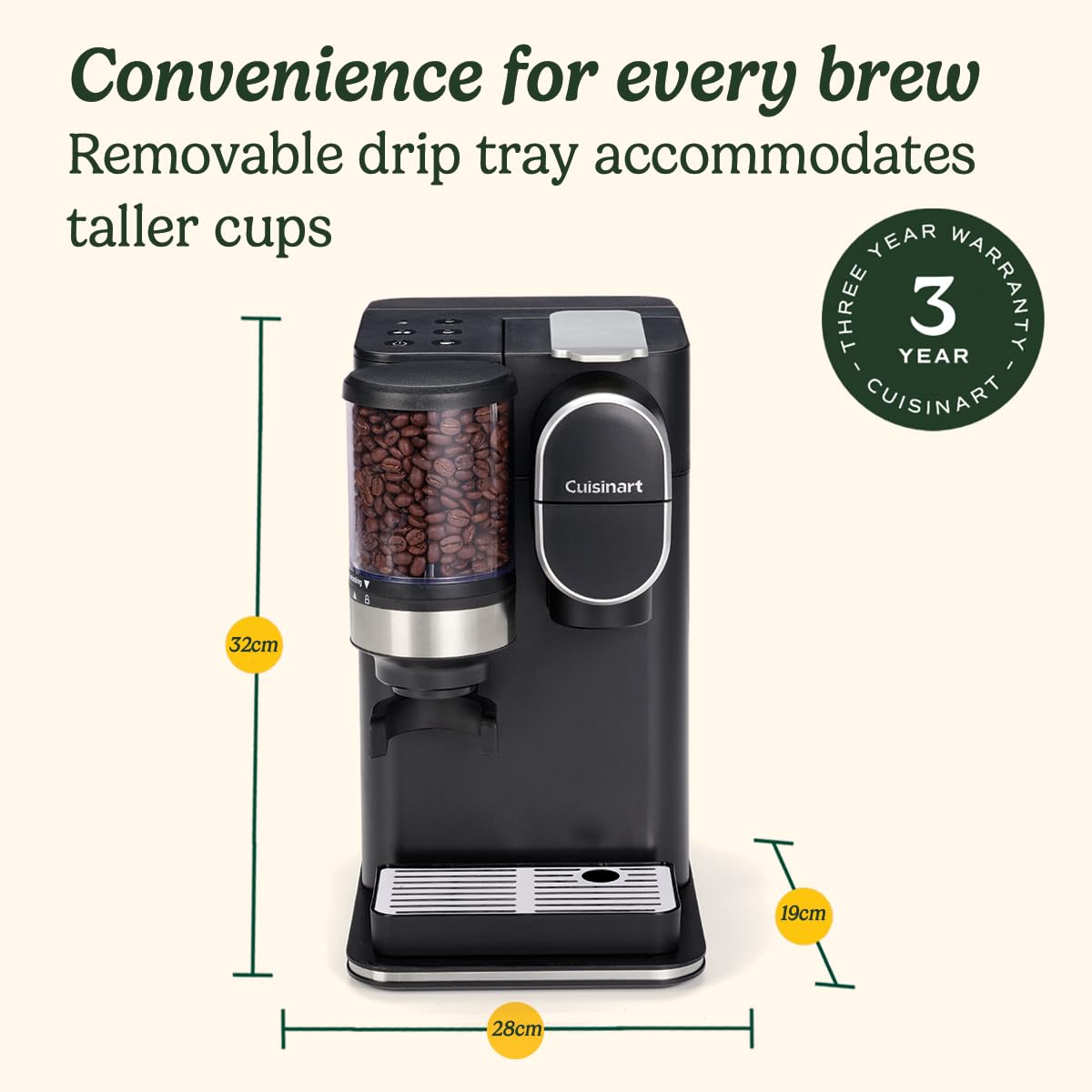 Cuisinart One Cup Grind & Brew Coffee Maker Black