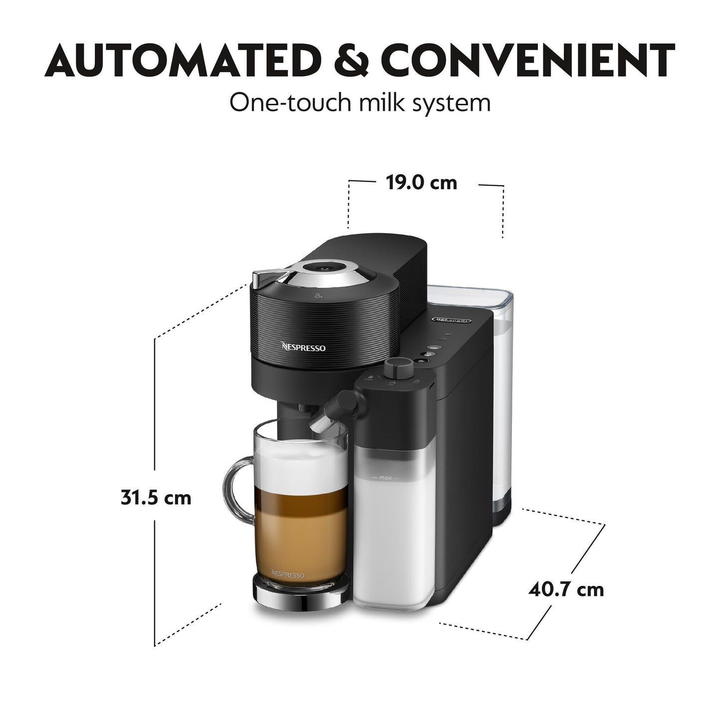 Nespresso Vertuo Lattissima Coffee Machine Black