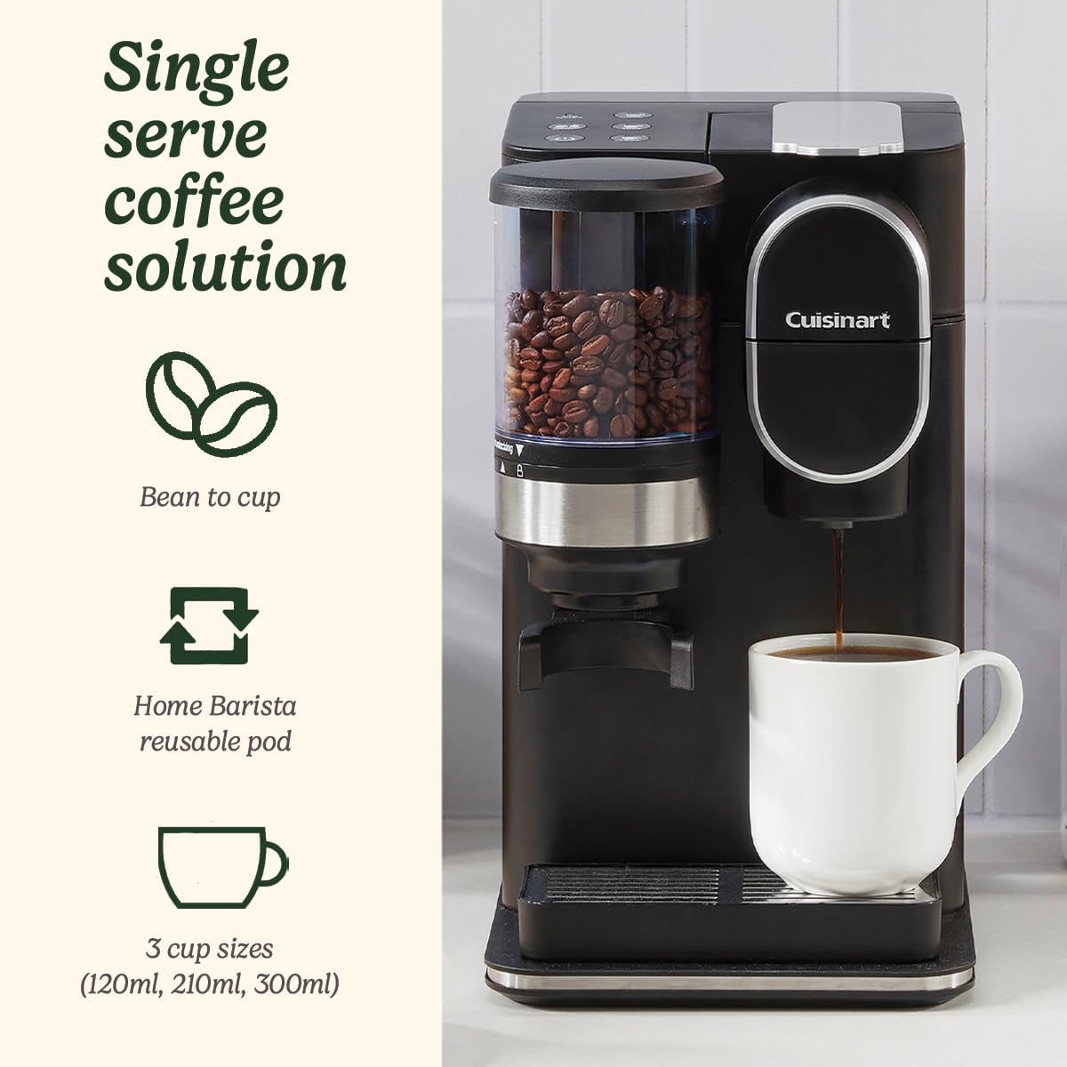 Cuisinart One Cup Grind & Brew Coffee Maker Black
