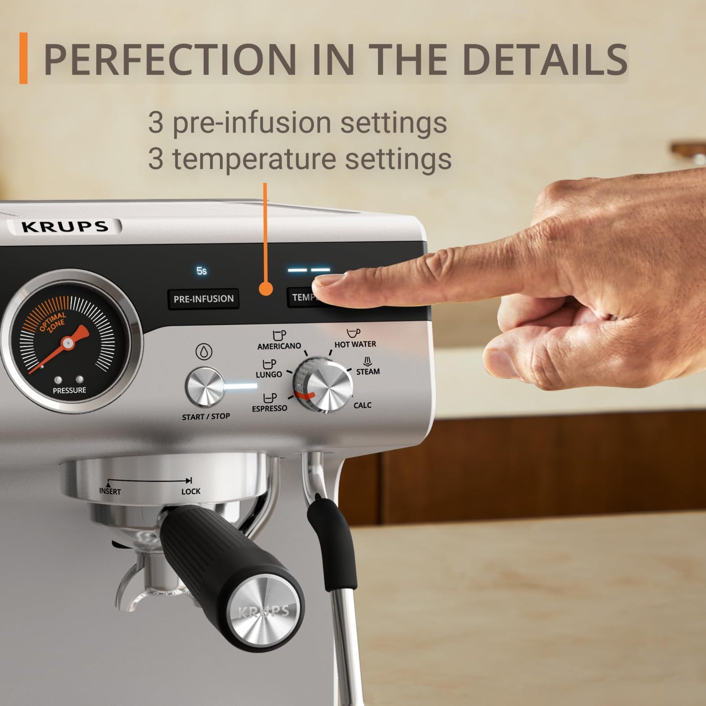 Krups Precision Espresso Machine XP801TG0 Grinder