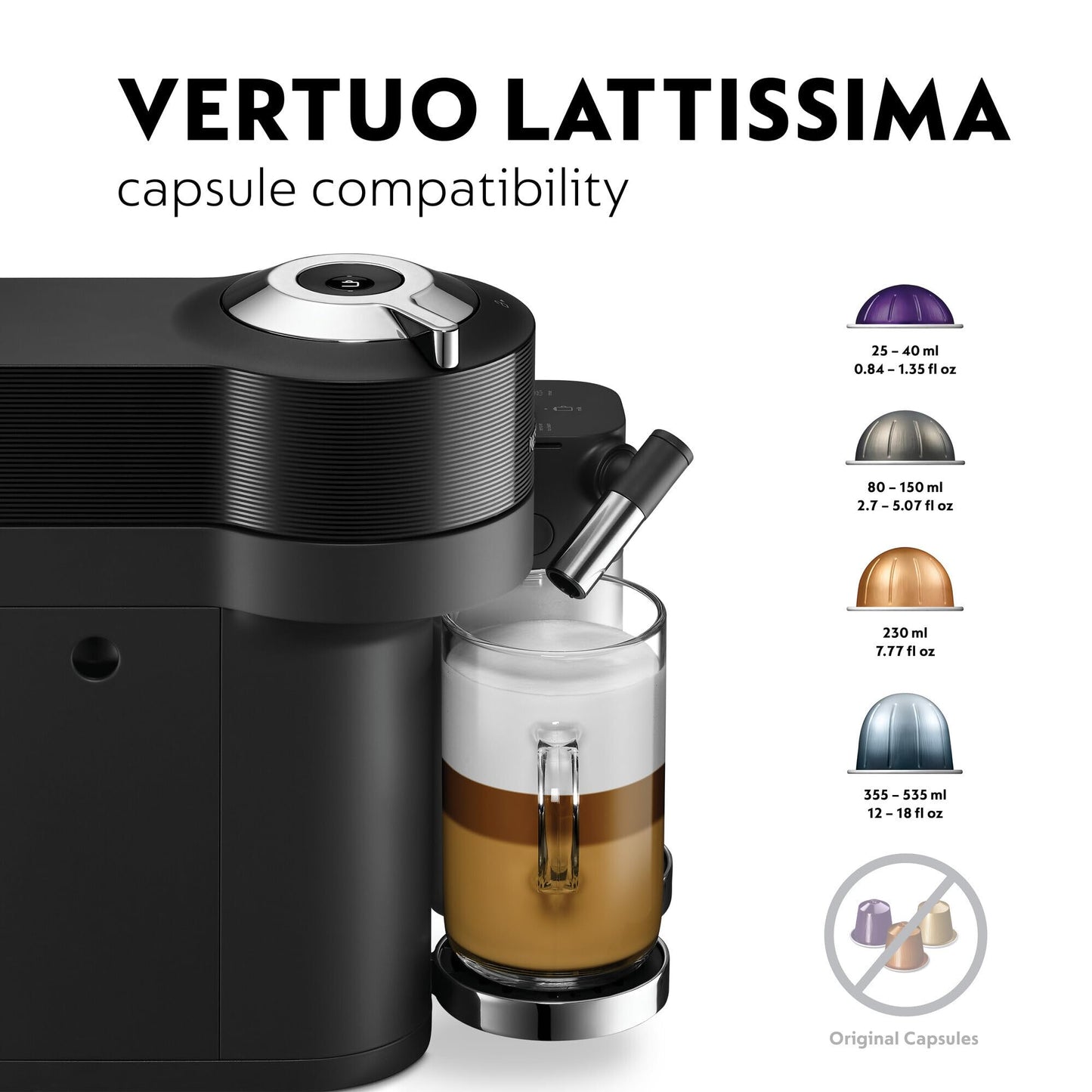 Nespresso Vertuo Lattissima Coffee Machine Black