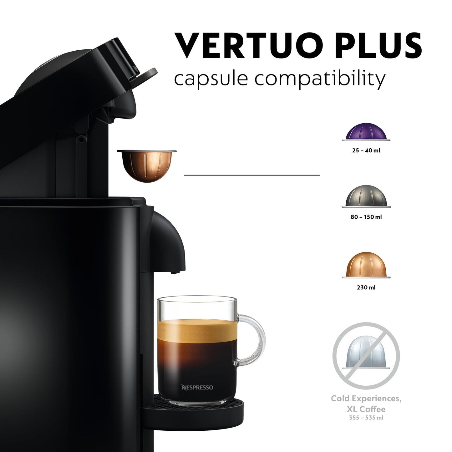 Nespresso Vertuo Plus EN150B Coffee Machine Black