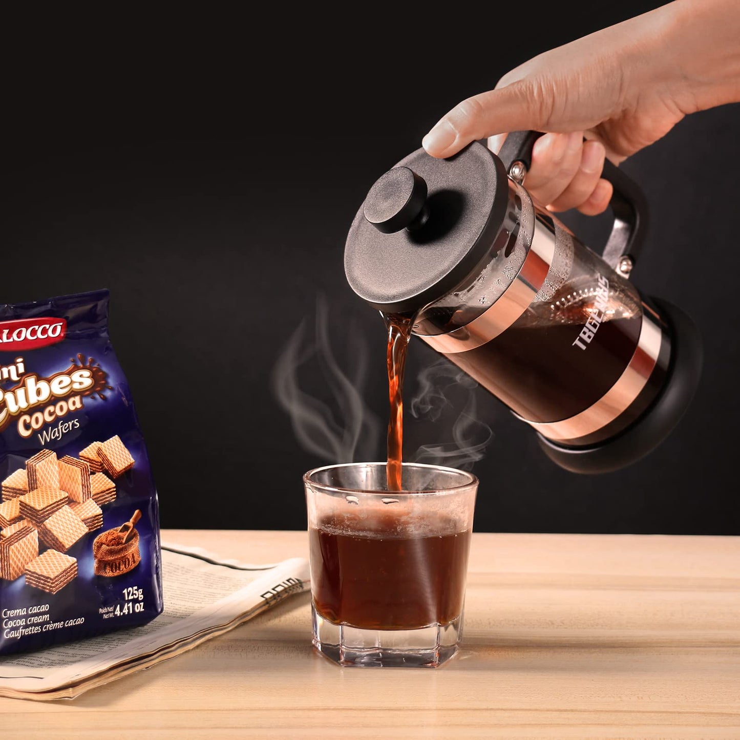 TBGENIUS French Press 4 Cup 0.6L Borosilicate
