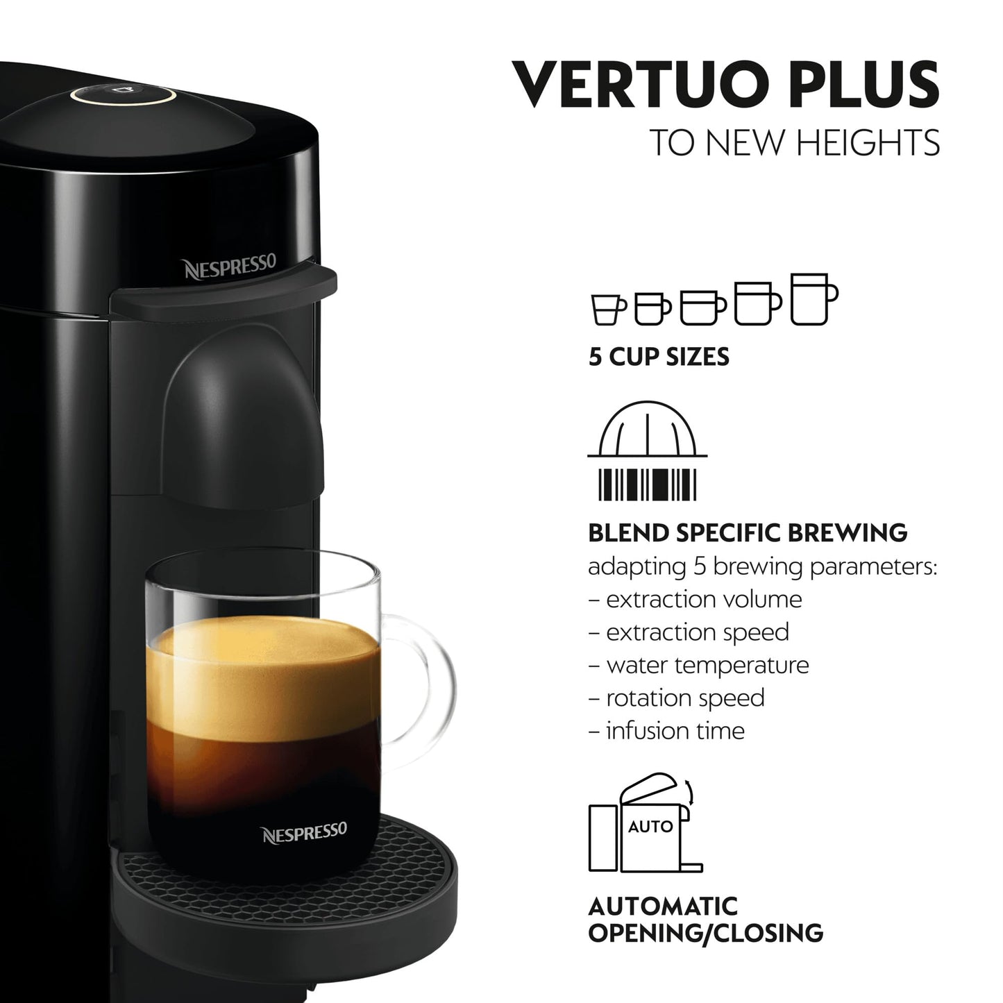 Nespresso Vertuo Plus EN150B Coffee Machine Black