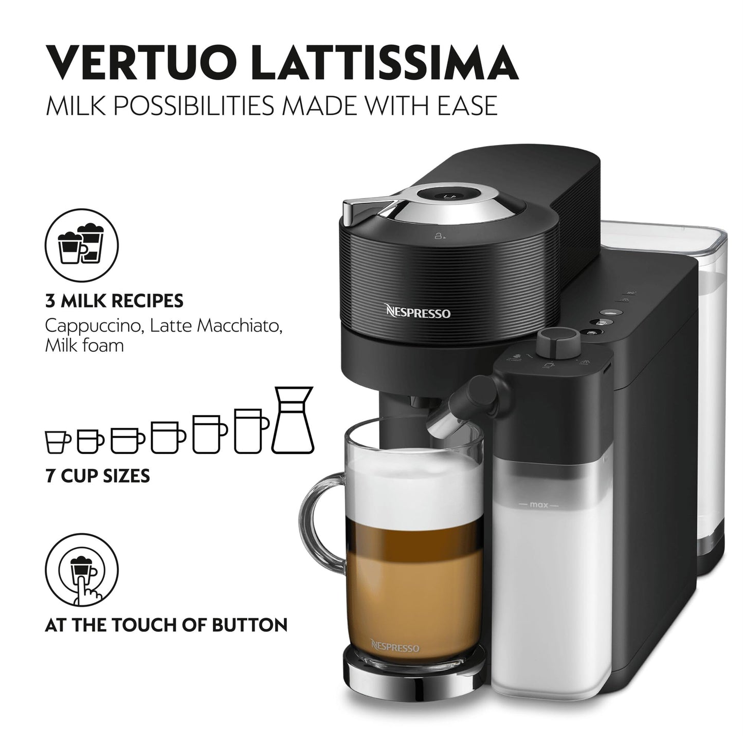 Nespresso Vertuo Lattissima Coffee Machine Black